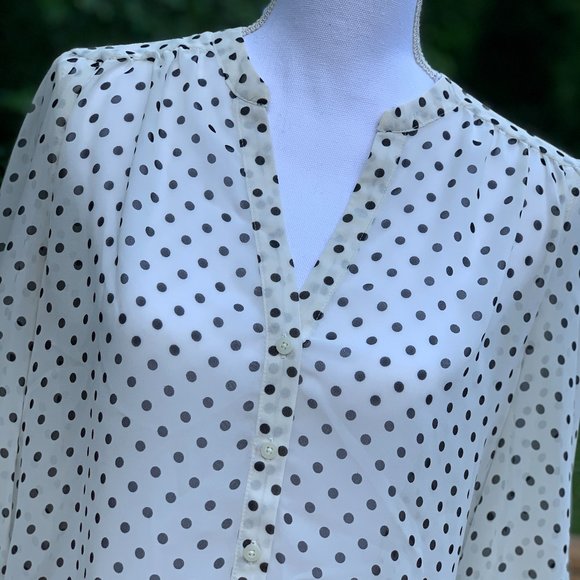 Lauren Conrad - White and Black Polka Dot Blouse - Picture 2 of 3